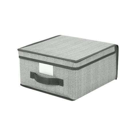 hl russel medium storage box with metal handles grey|Simplify Collapsible Storage Box with Metal Support.